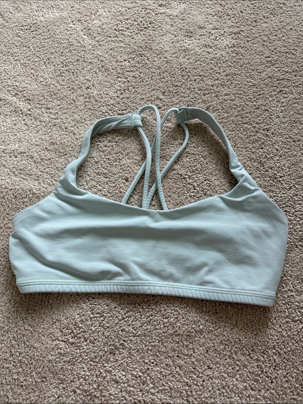 Lululemon Free to be Wild Strappy Light Blue Sports Bra Size 6